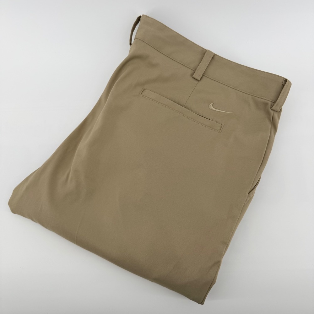 Nike Golf Dri-FIT Flat Front‎ Pants Performance Khaki Tan 38x29 Mens Trousers